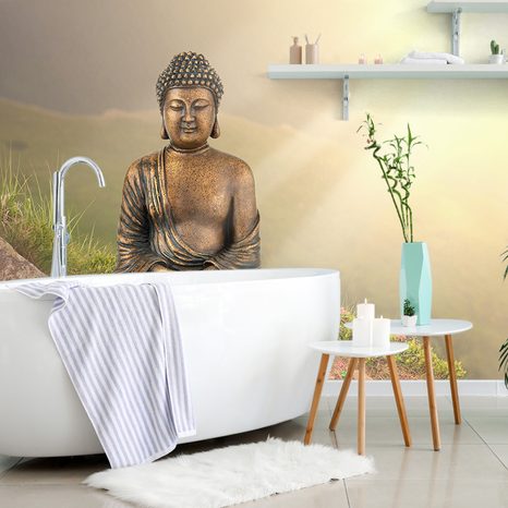 SELF ADHESIVE WALLPAPER BUDDHA STATUE IN A MEDITATING POSITION - SELF-ADHESIVE WALLPAPERS - WALLPAPERS