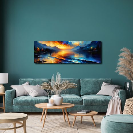 OBRAZ KLIDNÝ VEČER U VODY - OBRAZY VÝCHOD A ZÁPAD SLUNCE - OBRAZY