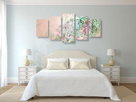 5-DÍLNÝ OBRAZ ABSTRAKTNÍ VĚTVE - ABSTRAKTNÍ OBRAZY - OBRAZY