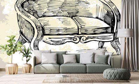 SELBSTKLEBENDE TAPETE LUXURIÖSER VINTAGE-SESSEL - SELBSTKLEBENDE TAPETEN - TAPETEN