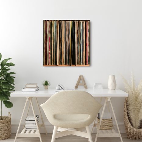 WANDBILD BUNTE ALBUMRÜCKEN - MUSIKBILDER - BILDER