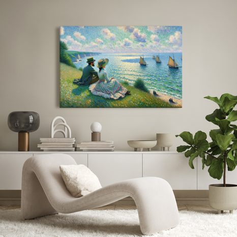 OBRAZ ROMANTICKÝ VÝHLED NA MOŘE - OBRAZY MOŘE A PLÁŽ - OBRAZY