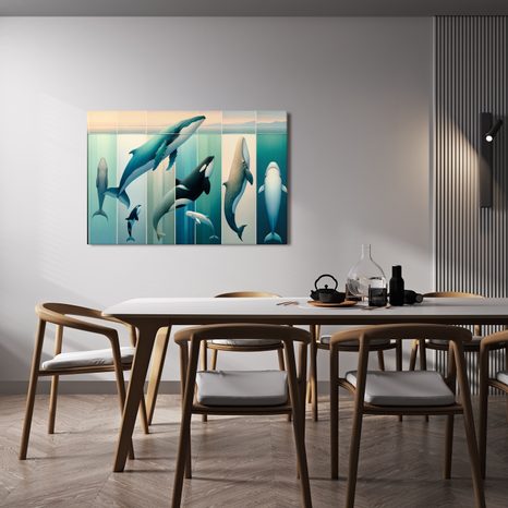 TABLOU BALENE ȘI ORCI ÎN ADÂNCURI - TABLOURI LUMEA SUBACVATICĂ - TABLOURI