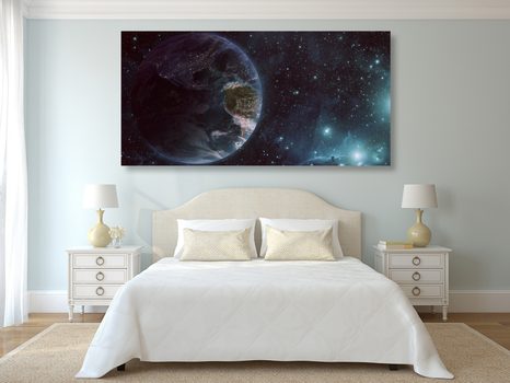 STAMPA SU TELA – PIANETA NELLO SPAZIO - QUADRI DELLO SPAZIO E DELLE STELLE - STAMPE E QUADRI