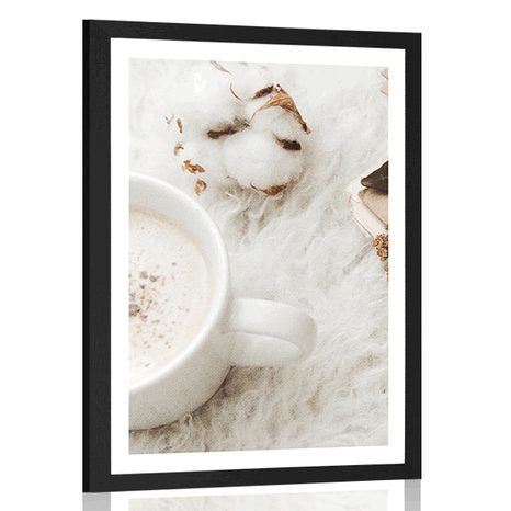 POSTER MIT PASSEPARTOUT MORGENKAFFEE - STILLLEBEN - POSTER