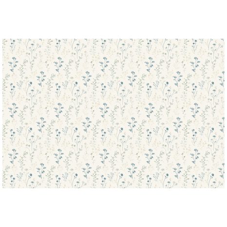 FOTOTAPETA JEMNÉ MODRÉ KVÍTKY NA BÉŽOVÉ - VZOROVANÉ TAPETY - TAPETY