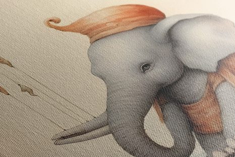 STAMPA SU TELA – ELEFANTE SOGNANTE TRA LE NUVOLE - ANIMALI DA SOGNO - STAMPE E QUADRI