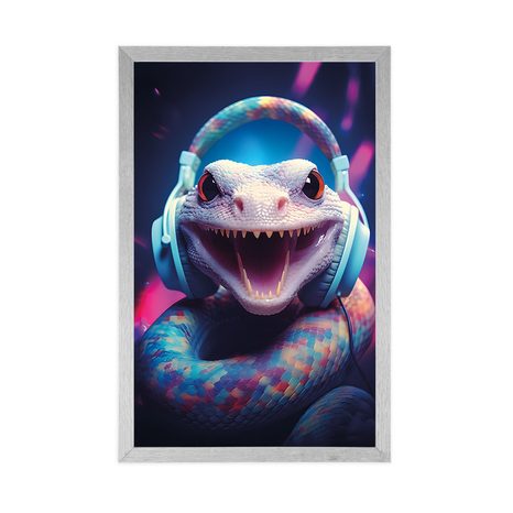 PLAKAT ZMIJA SA SLUŠALICAMA - PARTY ŽIVOTINJE SA SLUŠALICAMA - PLAKATI