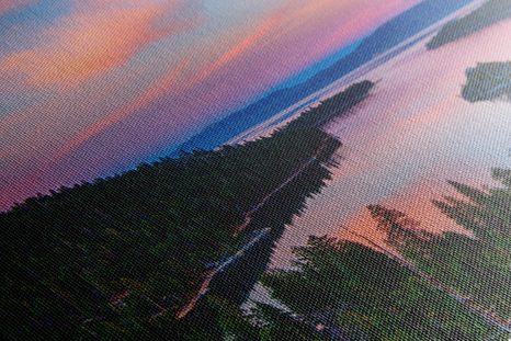 STAMPA SU TELA – LAGO AL TRAMONTO - QUADRI DI NATURA E PAESAGGIO - STAMPE E QUADRI