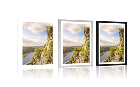 POSTER WITH MOUNT VIEW OF THE RIVER ELBE - NATURE - POSTERS