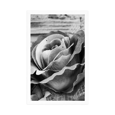 POSTER ELEGANTE VINTAGE-ROSE IN SCHWARZ-WEISS - SCHWARZ-WEISS - POSTER