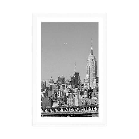 POSTER CU PASSEPARTOUT NEW YORK MAGIC ÎN DESIGN ALB-NEGRU - ALB-NEGRU - POSTERE