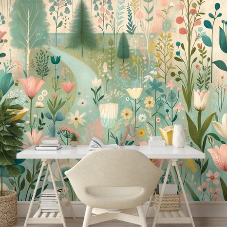 SAMOLEPÍCÍ TAPETA PASTELOVÁ KVĚTINOVÁ LOUKA - ΤΑΠΕΤΣΑΡΊΑ ΠΕΔΊΑ ΚΑΙ ΛΙΒΆΔΙΑ - ΤΑΠΕΤΣΑΡΊΕΣ