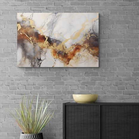 OBRAZ HNĚDO-ŠEDÝ MRAMOR - MRAMOROVÉ OBRAZY - OBRAZY