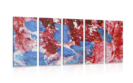 5-PIECE CANVAS PRINT WATERCOLOR IN AN ABSTRACT DESIGN