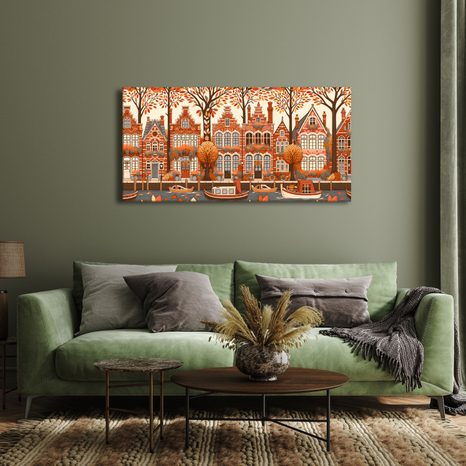 OBRAZ KANÁL VE MĚSTĚ BĚHEM ZLATÉHO PODZIMU - PICTURES OF CITIES - PICTURES