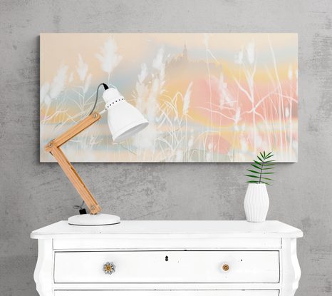 STAMPA SU TELA – CASTELLO DA FIABA SULLA COLLINA - QUADRI DI NATURA E PAESAGGIO - STAMPE E QUADRI