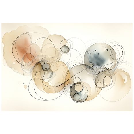 TAPETE ABSTRAKTE AQUARELLKREISE - ABSTRAKTE TAPETEN - TAPETEN