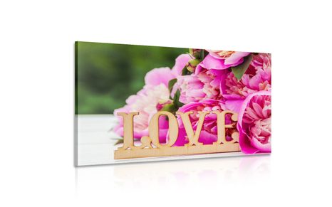 TABLOU BUJORI CU INSCRIPȚIE LOVE - TABLOURI CI CITATE ȘI INSCRIPȚII - TABLOURI