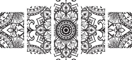TABLOU 5-PIESE ORNAMENT ÎN ALB-NEGRU - TABLOURI ALB-NEGRU - TABLOURI