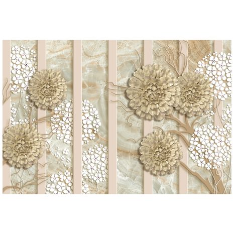 TAPÉTA ABSZTRAKT VIRÁGOK MÁRVÁNY HÁTTÉREN - ABSZTRAKT TAPÉTÁK - TAPÉTÁK