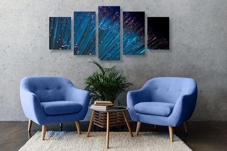 5 RÉSZES KÉP SZÁLOPTIKA - CSENDÉLET KÉPEKEN - KÉPEK