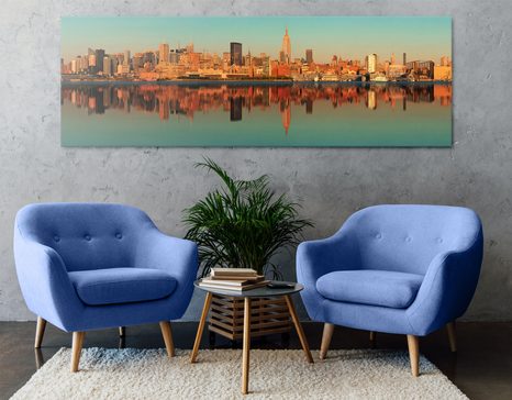 SLIKA OČARLJIV NEW YORK V VODNEM ODSEVU - SLIKE MESTA - SLIKE