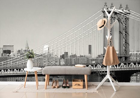 CARTA DA PARATI – GRATTACIELI IN BIANCO E NERO A NEW YORK - CARTA DA PARATI BIANCO E NERO - CARTA DA PARATI