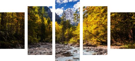 TABLOU 5-PIESE PEISAJ MONTAN PITORESC - TABLOU NATURĂ ȘI PEISAJE NATURALE - TABLOURI