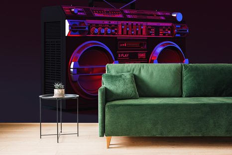 FOTOTAPETE DISCORADIO AUS DEN 90ER JAHREN - VINTAGE- UND RETRO-TAPETEN - TAPETEN