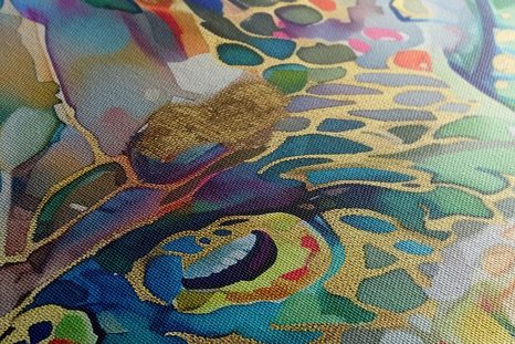 STAMPA SU TELA – COCCODRILLO CON IMITAZIONE DI PITTURA - QUATTRO IMMAGINI DI COCCODRILLI - STAMPE E QUADRI