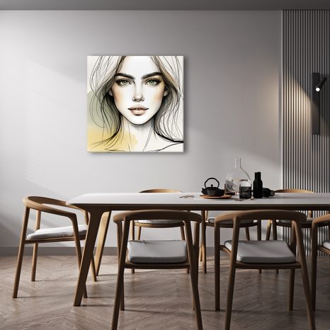 WANDBILD WEIBLICHES GESICHT IN SANFTEN TÖNEN - WANDBILDER FRAUEN - BILDER