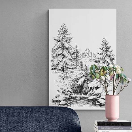 WANDBILD SCHWARZ-WEISSES MÄRCHENLAND - SCHWARZ-WEISSE BILDER - BILDER