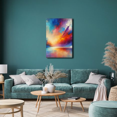 SLIKA MAVRIČNI ODTENKI SONČNEGA ZAHODA - ABSTRAKTNE SLIKE - SLIKE