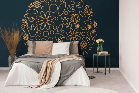 SELBSTKLEBENDE TAPETE VOLKSMOTIV AUF DUNKLEM HINTERGRUND - SELBSTKLEBENDE TAPETEN - TAPETEN