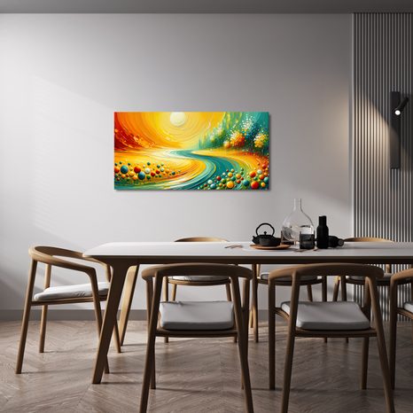 OBRAZ ZLATÁ KRAJINA SE SLUNCEM - OBRAZY PŘÍRODY A KRAJINY - OBRAZY