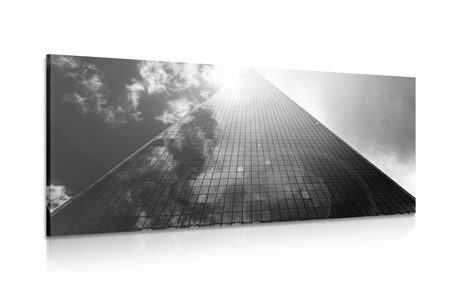 CANVAS PRINT SKYSCRAPER IN BLACK AND WHITE - BLACK AND WHITE PICTURES - PICTURES