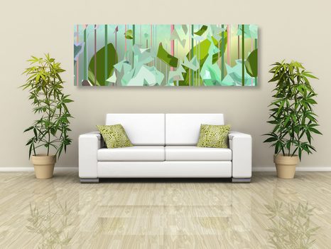 SLIKA ABSTRAKTNI LIST IZ RAJA - SLIKE DREVESA IN LISTI - SLIKE