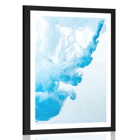 AFFICHE AVEC MONTURE ENCRE BLEUE DANS L'EAU - ABSTRAIT ET À MOTIFS - AFFICHES