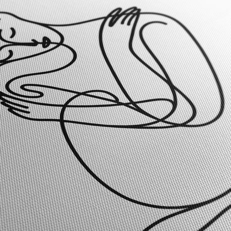 WANDBILD ABSTRAKTE UMARMUNG IN LINIE - WANDBILDER FRAUEN - BILDER