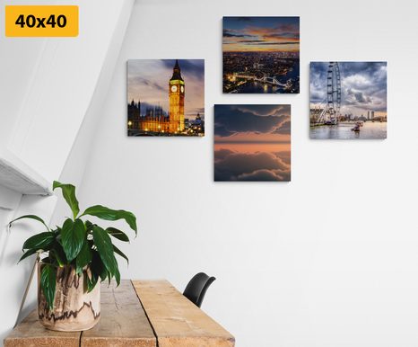 SET OBRAZOV NOČNÝ ROMANTICKÝ LONDÝN - ZOSTAVY OBRAZOV - OBRAZY