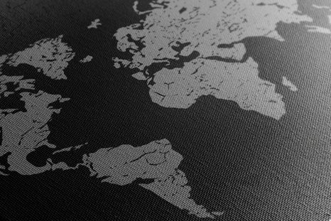 TABLOU HARTA VECHE LUMII PE UN FUNDAL ABSTRACT ÎN DESIGN ALB-NEGRU - TABLOURI CU HĂRȚI - TABLOURI