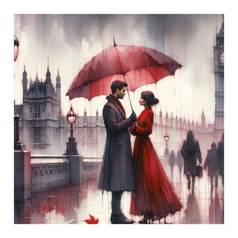 OBRAZ LÁSKA V DEŠTI - OBRAZY LÁSKA - OBRAZY