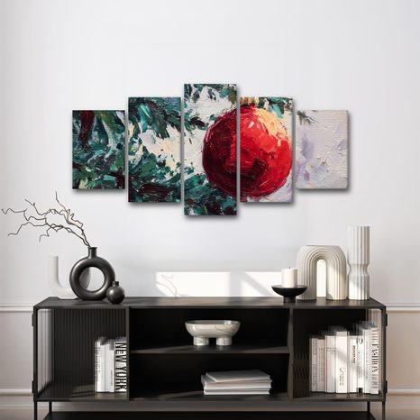 5-DÍLNÝ OBRAZ DETAIL VÁNOČNÍHO STROMKU - VÁNOČNÍ A ZIMNÍ OBRAZY - OBRAZY