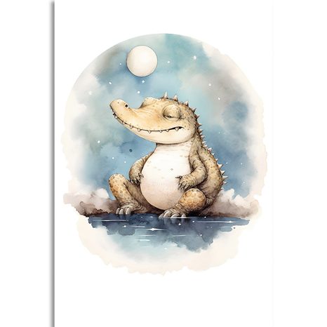 OBRAZ ZASNĚNÝ KROKODÝL - ZASNĚNÁ ZVÍŘÁTKA - OBRAZY