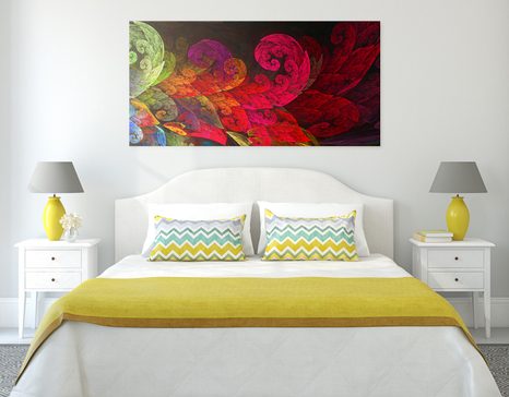 WANDBILD ABSTRAKTE PASTELLBLÄTTER - ABSTRAKTE BILDER - BILDER