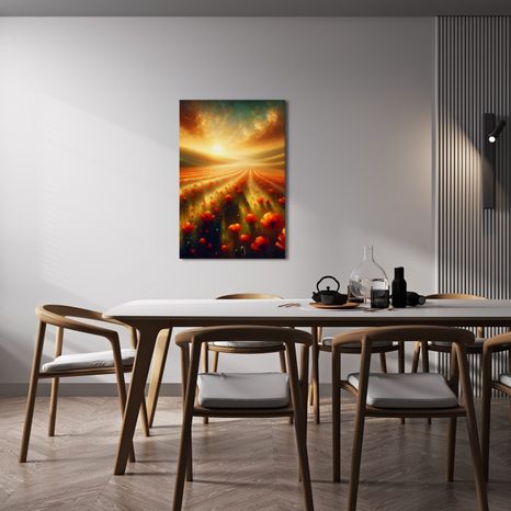 WANDBILD MOHNBLUMEN IM ABENDLICHT - WANDBILDER FELDER UND WIESEN - BILDER