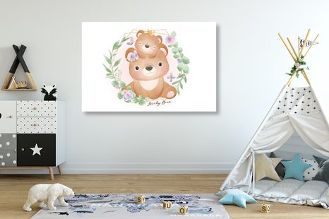 OBRAZ RODINKA MEDVÍDKŮ - DĚTSKÉ OBRAZY - OBRAZY