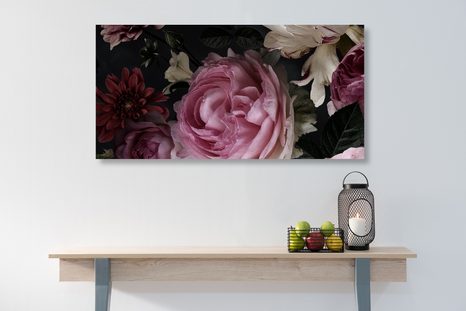 OBRAZ KYTICE KVĚTŮ V DETAILNÍM ZÁBĚRU - OBRAZY KVĚTŮ - OBRAZY