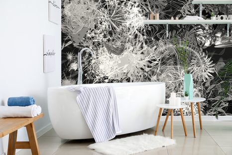 SAMOLEPÍCÍ TAPETA ČERNOBÍLÉ ABSTRAKTNÍ UMĚNÍ - SAMOLEPÍCÍ TAPETY - TAPETY